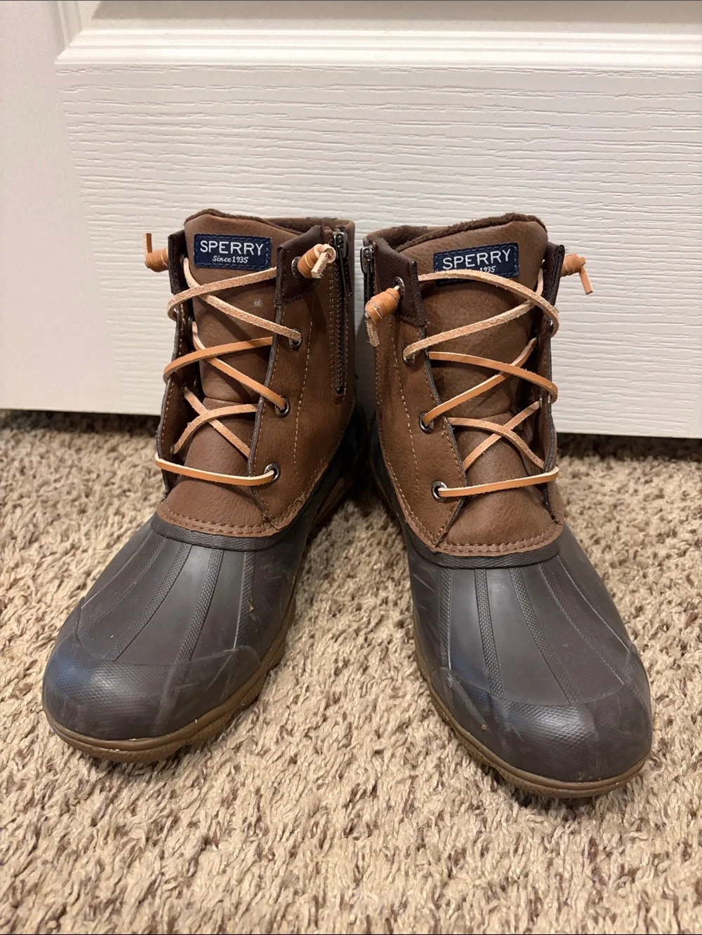 Sperry Brown Womens Waterproof Duck Boots